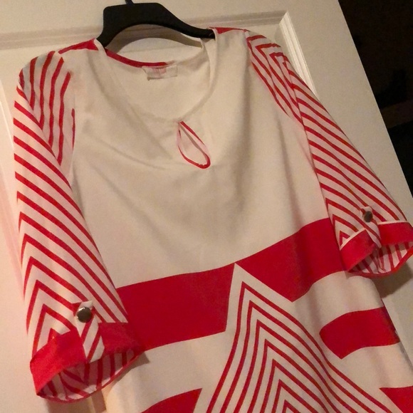 Orange & White Shift Dress - Picture 4 of 6